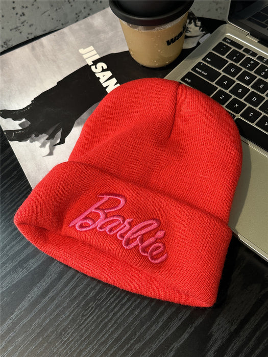 Wholesale Pink Embroidered knitted hat