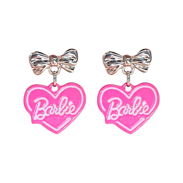 Wholesale Drip Oil Love Bow Alloy Earrings JDC-ES-JQ234