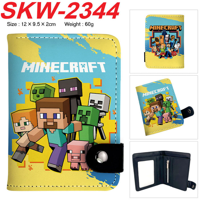 Wholesale Cartoon Theme Vertical PU Bifold Snap Wallet With Card Slots And Coin Pocket Casual Streetwear Accessory For Resale