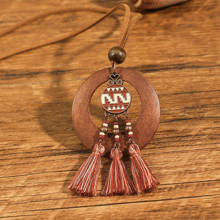 Wholesale Ethnic Literary Retro Tassel Flower Shell Necklace Fashion Accessory Gift MOQ≥2