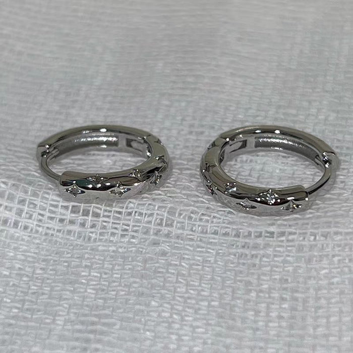 Wholesale Earrings with a light luxury temperament, ear buckle design, versatile earrings, metal rings