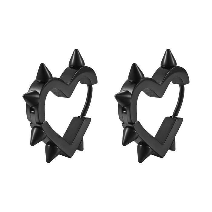 Wholesale Titanium steel heart-shaped cone stainless steel earrings