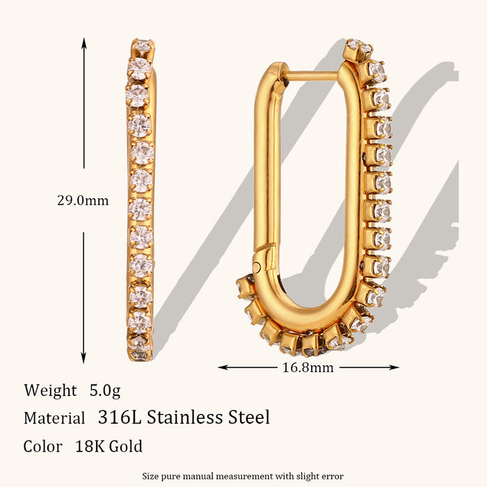 Wholesale Irregular C-shaped Earrings Stainless Steel Gold-plated Earrings JDC-ES-MengJ003