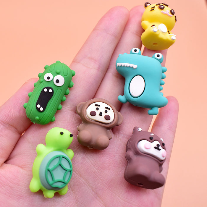 Wholesale  Animal Soft Glue Beads DIY Beaded Pen Cute Focus Bead Bracelet Fashion Jewelry Glue Beads