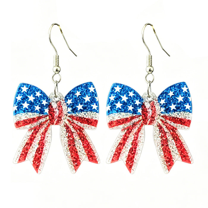 Wholesale 2pcs Independence Celebration Earrings with Bow and Heart