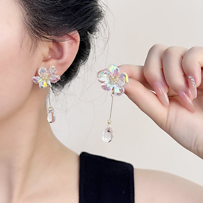 Wholesale Flower droplet tassel earrings elegant and high-end ear accessories