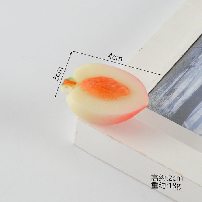 Wholesale PVC Fruit Keychain Bag Charm Simulated Dragon Fruit Decorative Accessory Trendy Gift