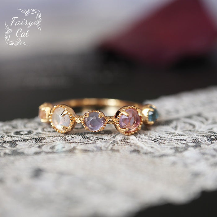 Wholesale Moonstone amethyst light luxury ring simple