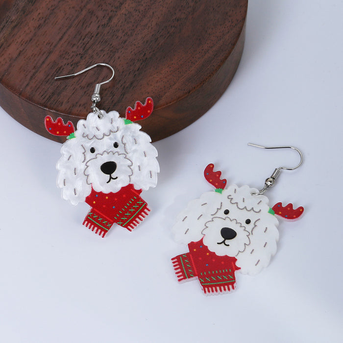 Wholesale  gloves snowman design acrylic earrings