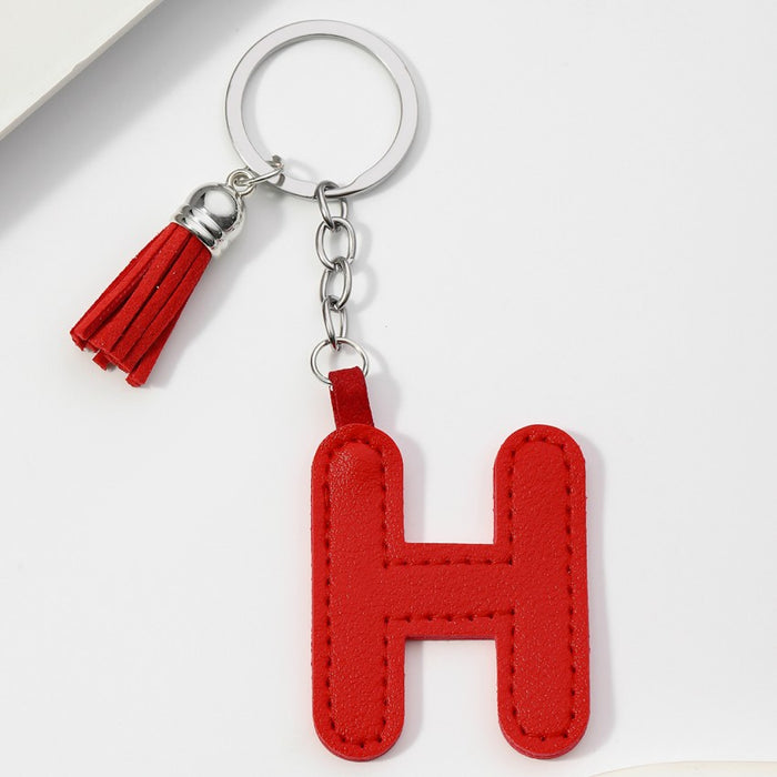 Wholesale PU Leather 26 English Letters Keychain JDC-KC-RongRui063