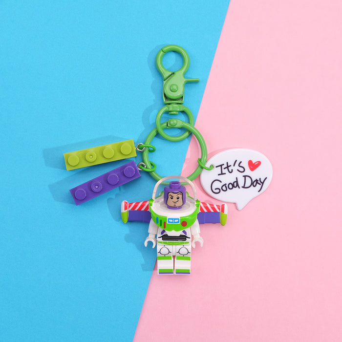 Wholesale Cartoon Building Block Resin Keychain JDC-KC-QingMou002