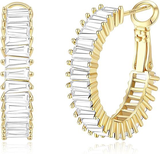 Wholesale Personalized colored zircon ear buckle copper plated genuine gold retro ear ring earrings