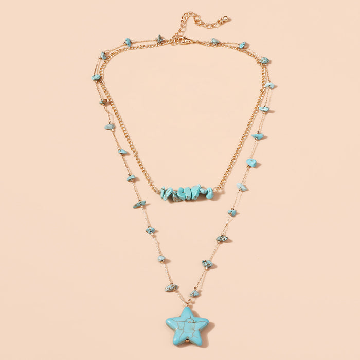 Wholesale Navy star pendant alloy necklace cross-border simple chain