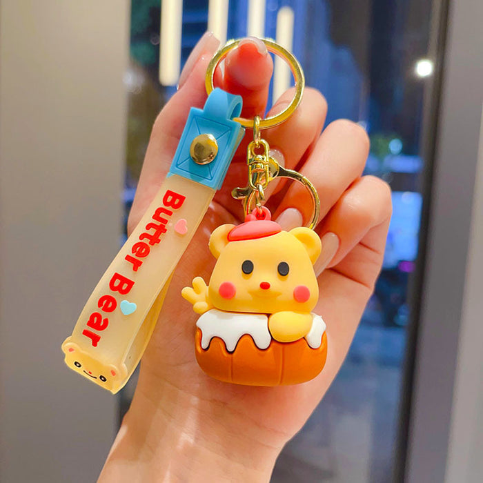 Wholesale   Bear Keychain Cute Silicone  Bear Pendant Cartoon Bag Hanging