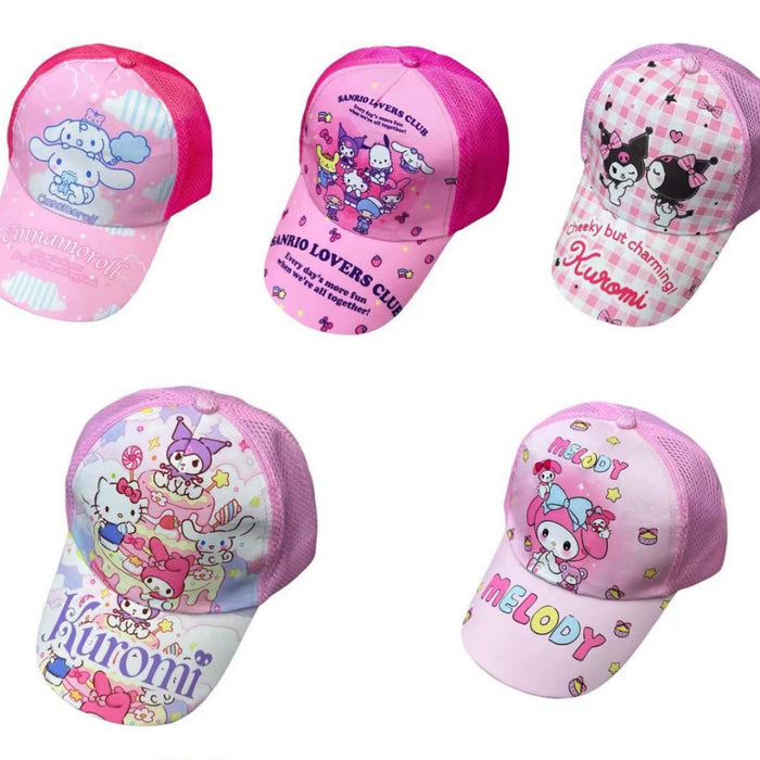 Wholesale Cartoon print baseball cap thin mesh cap for children