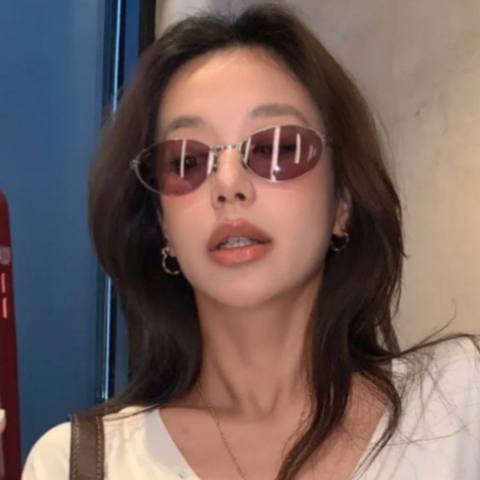 Wholesale Hot girl sunglasses, women's high-end retro metal cat eye sunglasses