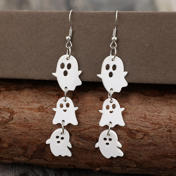 Wholesale Gothic Ghost Three-Piece Acrylic Earrings Jewelry Accessory