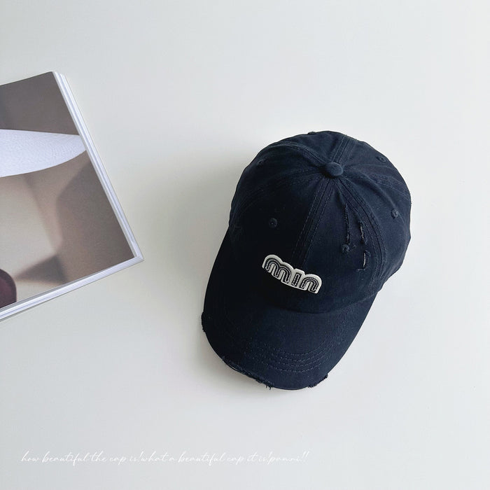 Wholesale Children's retro vintage baseball cap, three-dimensional letter duckbill cap, niche sun hat