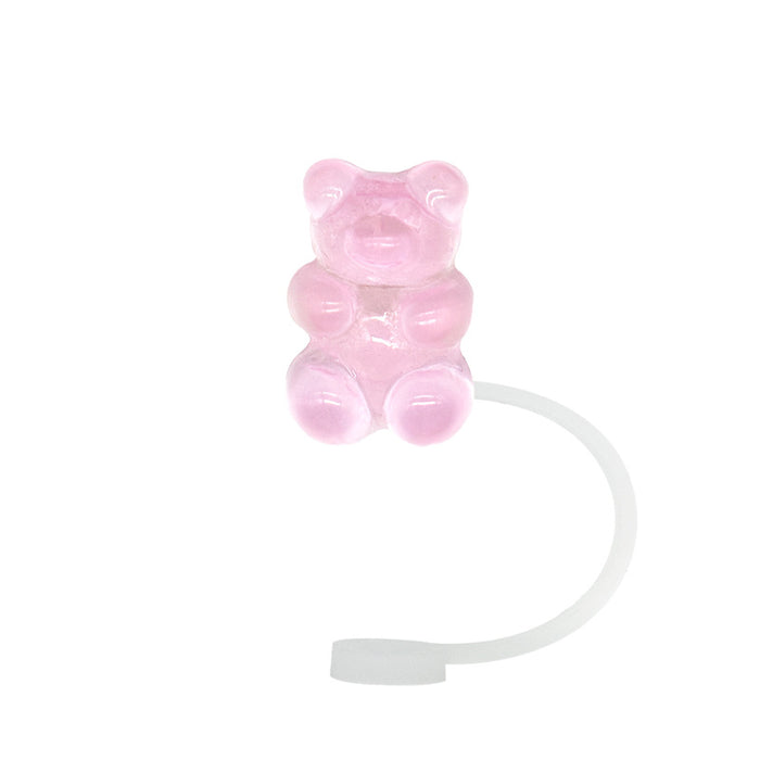 Wholesale Acrylic crystal transparent silicone straw cap, straw cover, straw clip, silicone lid