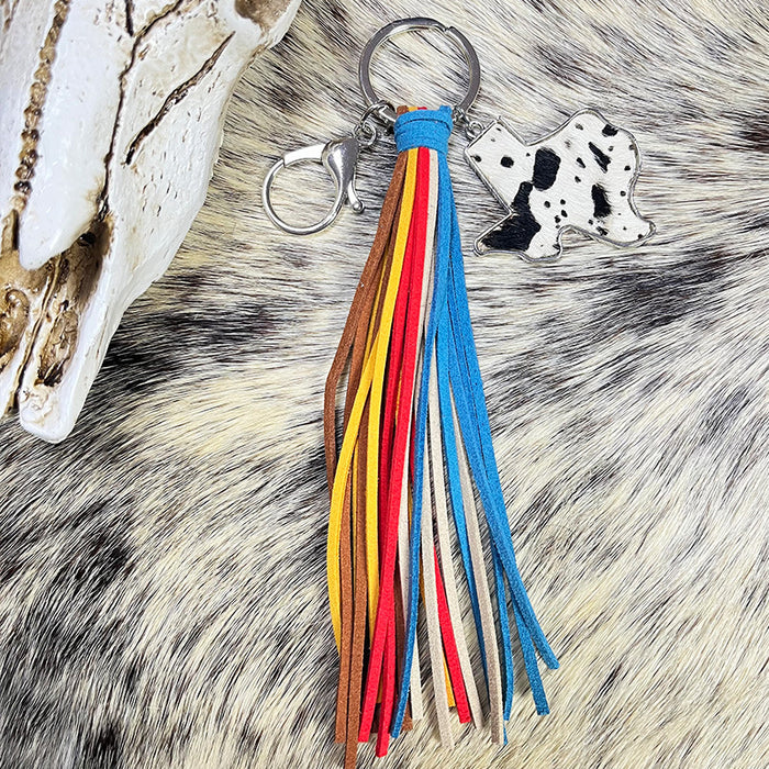 Wholesale 2pairs/pack Ethnic Color Long Tassel Keychain JDC-KC-HeYi020