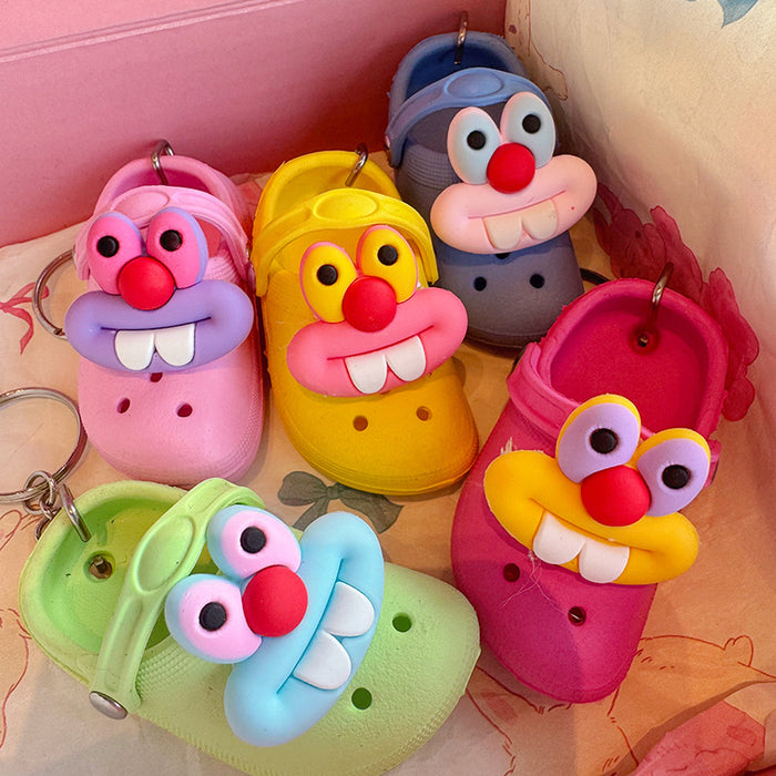 Wholesale Funny compact mini slippers hole shoes car couple keychain