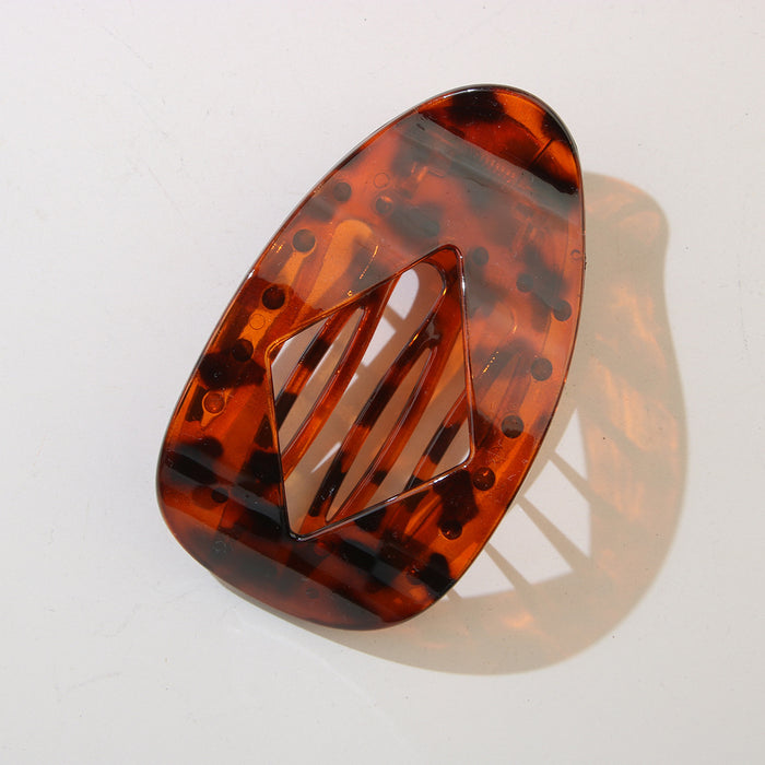 Wholesale Personalized fashion leopard print all-match flat duckbill hairpin diamond-shaped solid hairpin hair accessories headdress