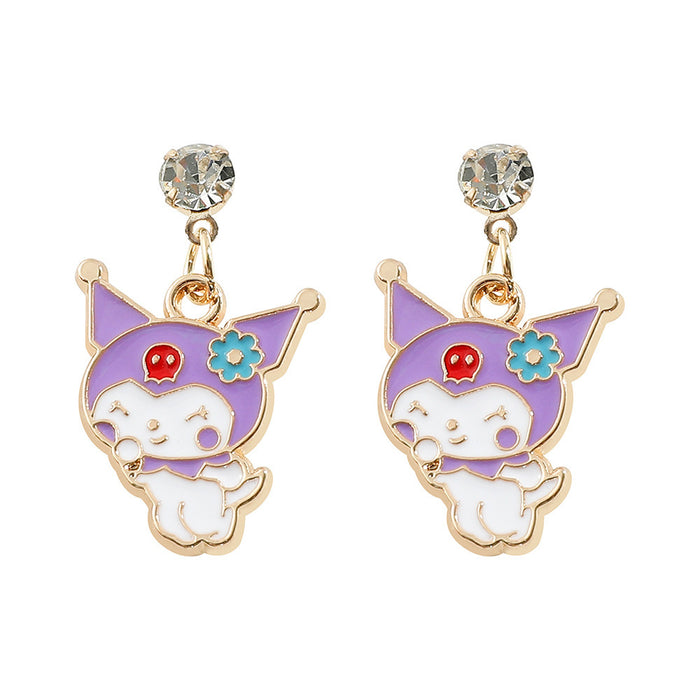 Wholesale Cartoon Cute Alloy Oil Drop Earrings JDC-ES-ShaoH009