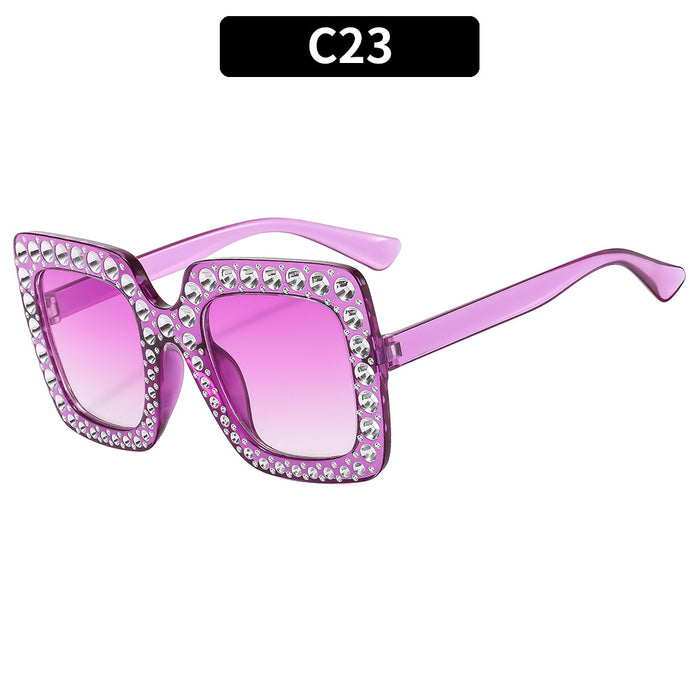 Wholesale Square Rhinestone Disco Sunglasses