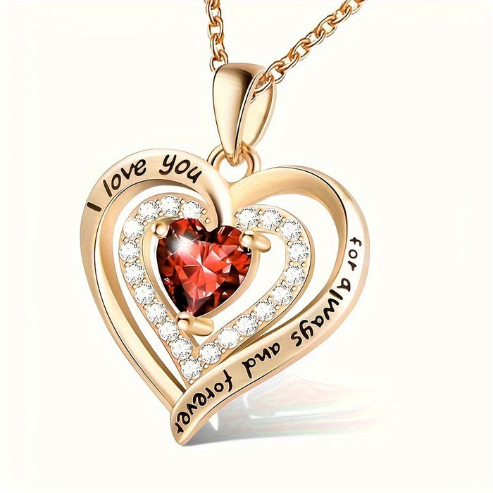 Wholesale December birthstone heart-shaped diamond necklaces
