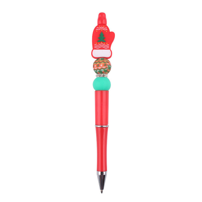 Wholesale Cartoon Christmas Silicone Plastic Bead Pen JDC-PN-GuangTian014