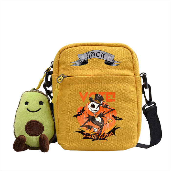 Wholesale Halloween Printed Pattern Canvas Crossbody Shoulder Bag JDC-SD-WuDuomei002