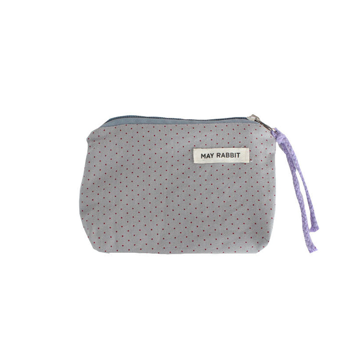 Wholesale Polka Dot Coin Purse Cotton Canvas Drawstring Pouch Stylish Wristlet Bag For Women Everyday Trendy Accessory