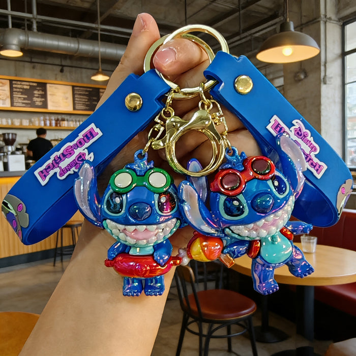 Wholesale Cute cartoon character costume-changing doll electroplated keychains