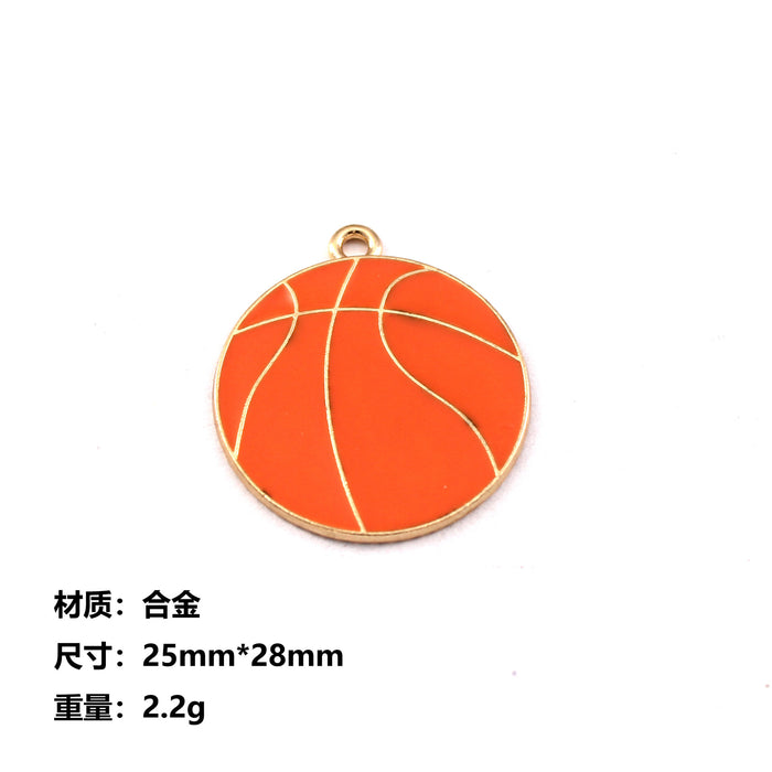 Wholesale 10pcs baby clothes baby bottle feet basketball alloy oil earrings pendant key chain pendant jewelry accessories