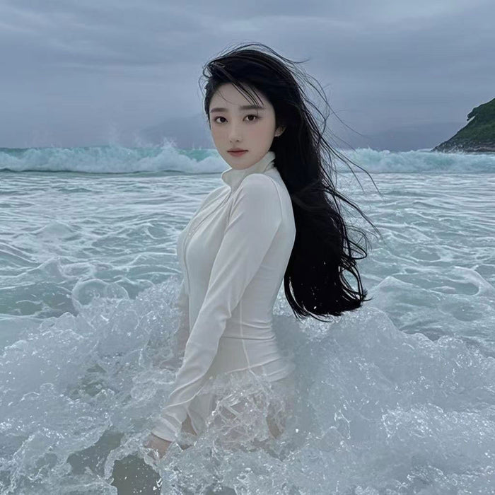 Wholesale High neck swimsuit, long sleeved pants, professional sun protection one-piece quick drying diving suit