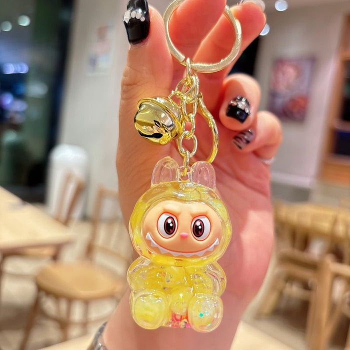 Wholesale acrylic rab cloth quicksand key chain pendant  key chain gift