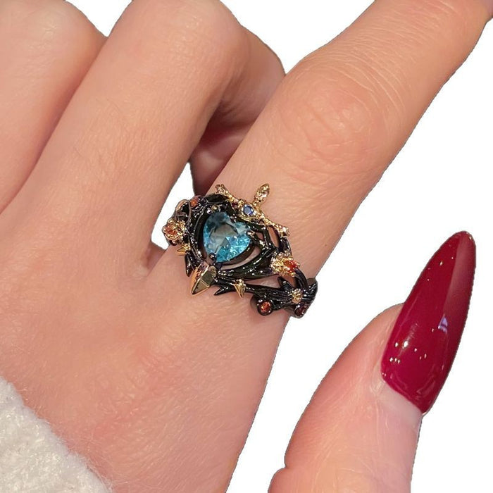 Wholesale New Zircon Open End Ring with a Vintage Flower Style and a Personalized High End Feeling