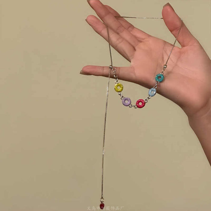 Wholesale Butterfly Beaded Double Layer Choker Necklace Trendy Fairy Jewelry Accessory