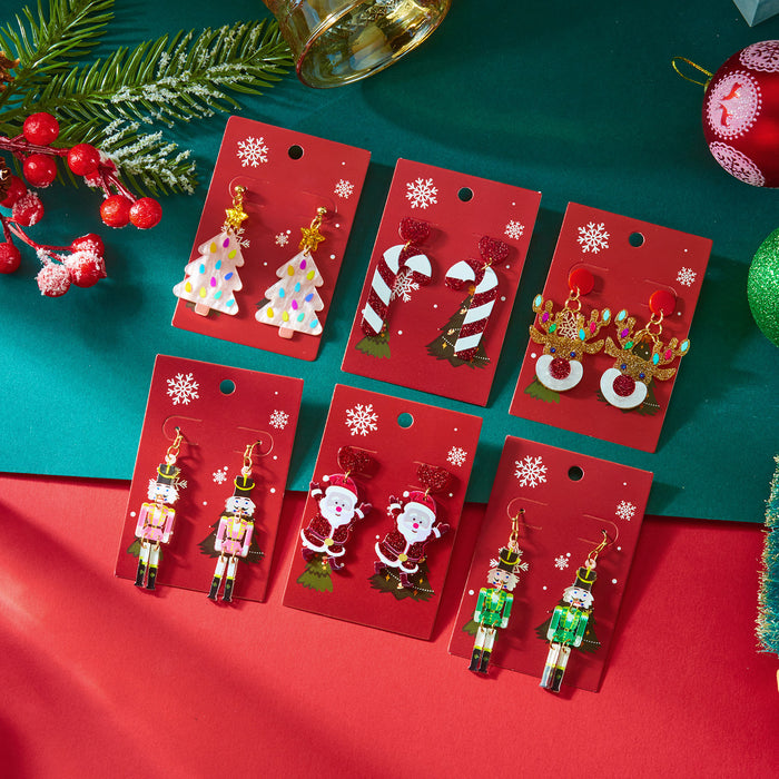 Wholesale Christmas series earrings fashionable and versatile Christmas love elk acrylic earrings