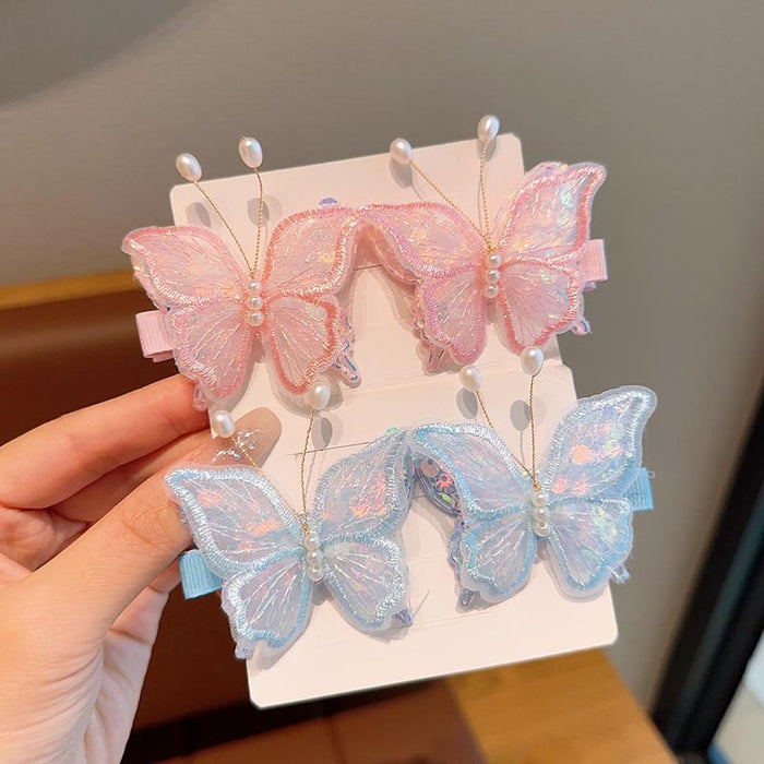 Wholesale Handmade Embroidered Butterfly Hair Clip Chic Fashion Accessory