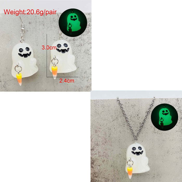 Wholesale  Earrings Luminous Ghost Pumpkin Corn Sugar Pendant Necklace  Jewelry
