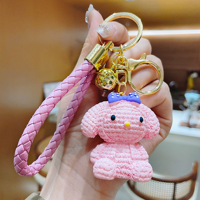 Wholesale resin woolen cartoon doll bag pendant keychain JDC-KC-ShuoT005
