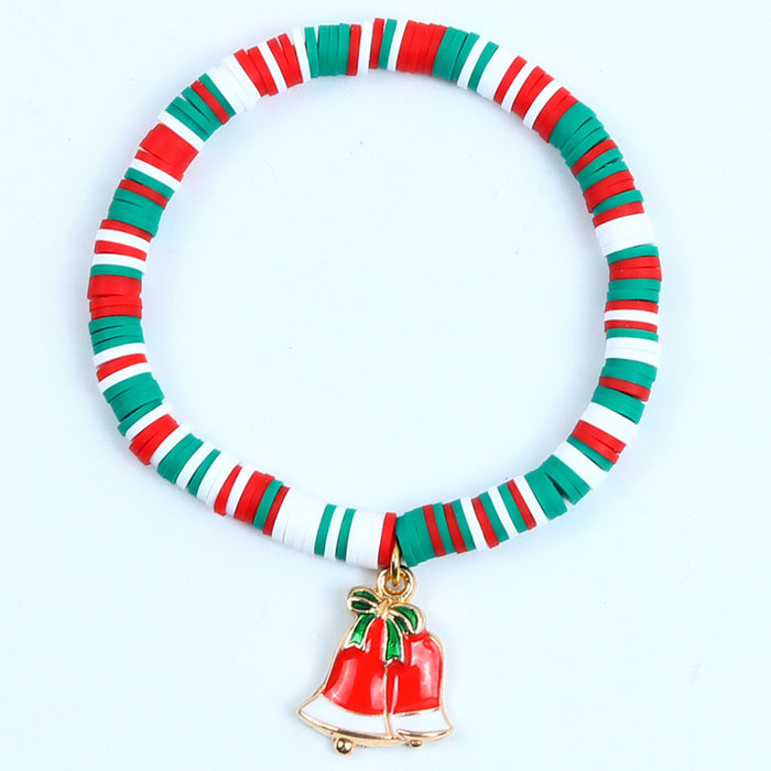 Wholesale Christmas Soft y Bracelet Beaded suit Santa Bell Gift Bracelet