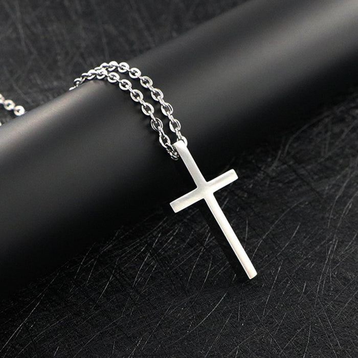 Wholesale New Titanium Cross Necklace, Couple Style, Stainless Steel Pendant, Sweater Chain Accessory