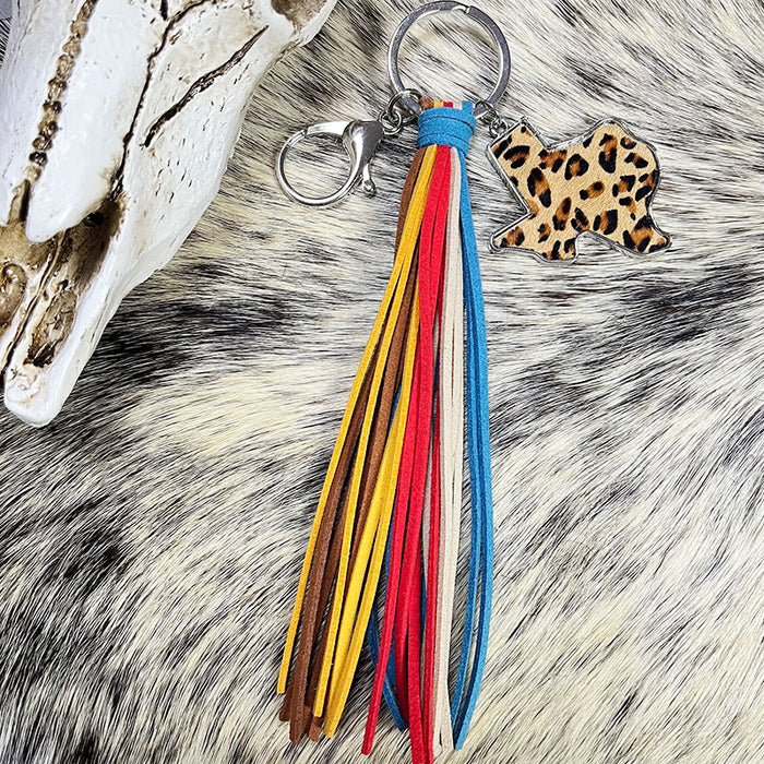 Wholesale 2pairs/pack Ethnic Color Long Tassel Keychain JDC-KC-HeYi020