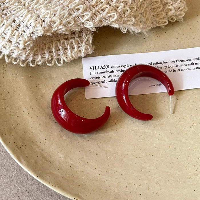 Wholesale Resin earrings for women, exaggerated and unique loop earrings, retro and high-end earrings