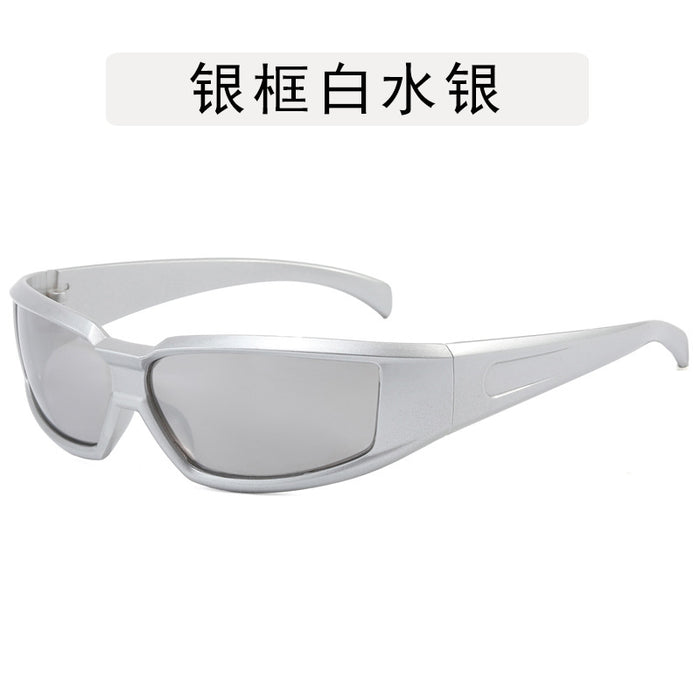 Wholesale Outdoor sports narrow frame sunglasses cycling curved small box fashionable sunglasses