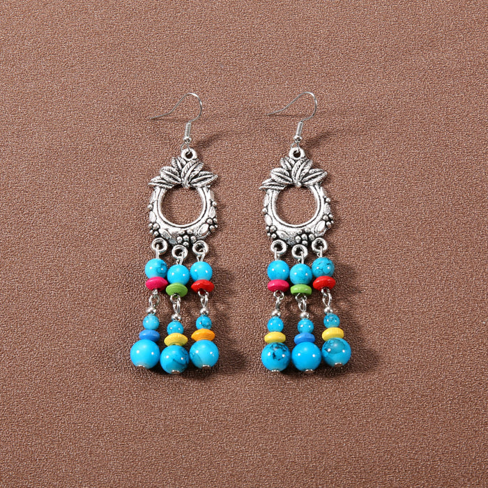 Wholesale Alloy Bohemian Ethnic Style Su Song Stone Earrings JDC-ES-Gumi007