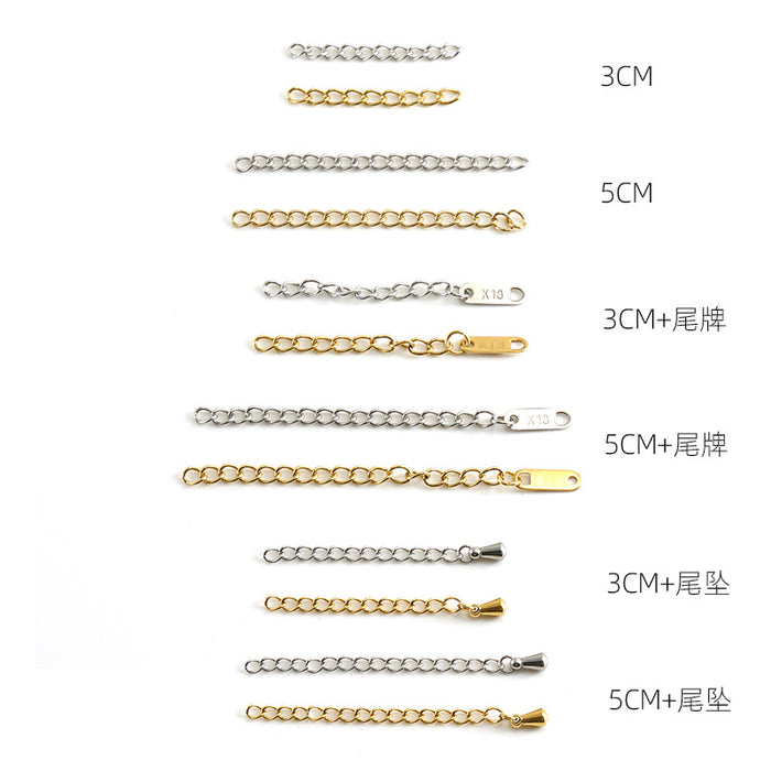 Wholesale Stainless Steel DIY Handmade Jewelry Necklace Accessories Extension Chain JDC-NE-ZhongYao003