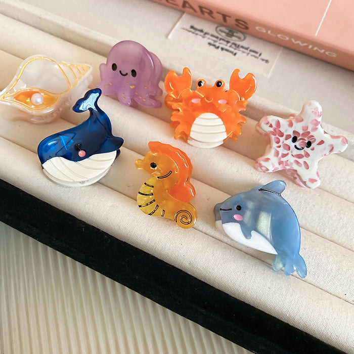 Wholesale  Cartoon Conch Crab Seahorse Octopus Whale Dolphin Starfish Grab Clip  Small Bangs  Hairpin